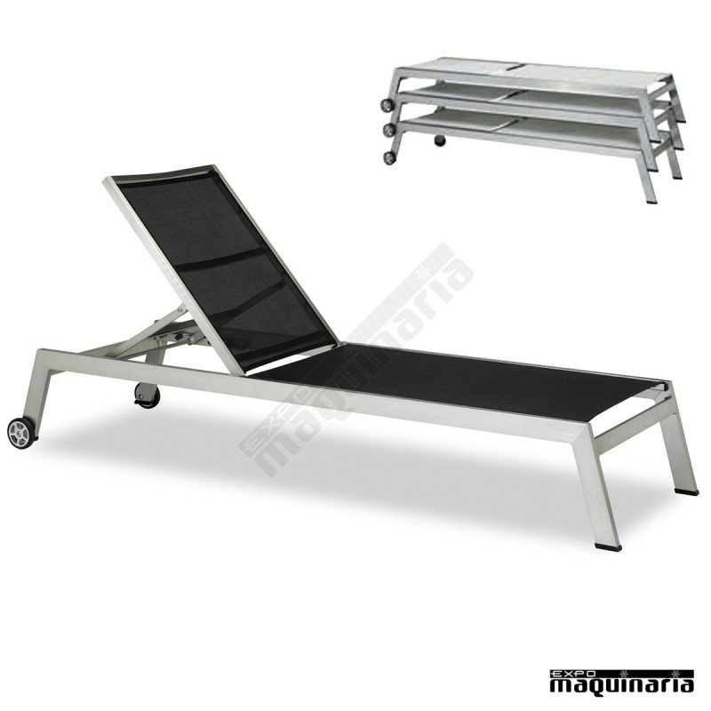 Tumbonas jardín aluminio 8R06 el Armazón es tubo de alumnio anodizado