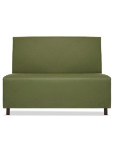 Banco para hostelería ARLEX tapizado y patas de madera naranja 2