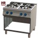 Cocina industrial de 4 fuegos HRC4F750E estante