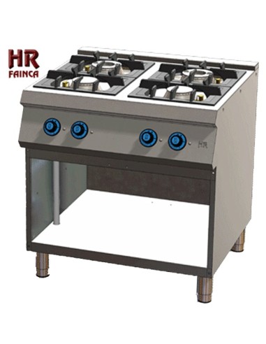 Cocina industrial de 4 fuegos HRC4F750E estante