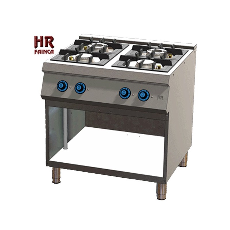 Cocina industrial de 4 fuegos HRC4F750E estante