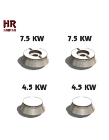 Cocina industrial de 4 fuegos HRC4F750E estante