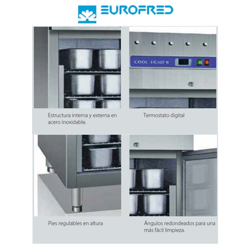 Armario de congelación de heladería EFGELATO800