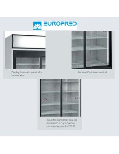 Armario expositor conservación EFFSC1000S puertas correderas 2