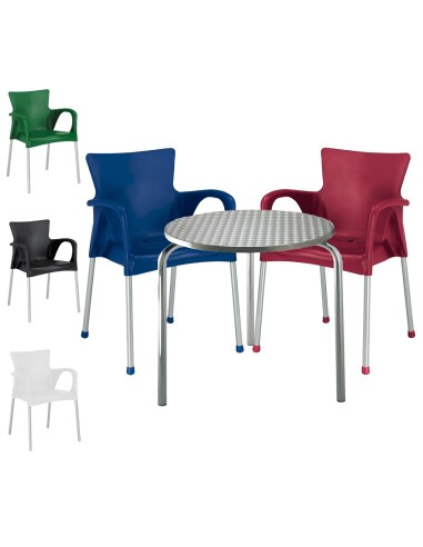 Conjunto 1 mesa redonda y 3 sillones FASHION3