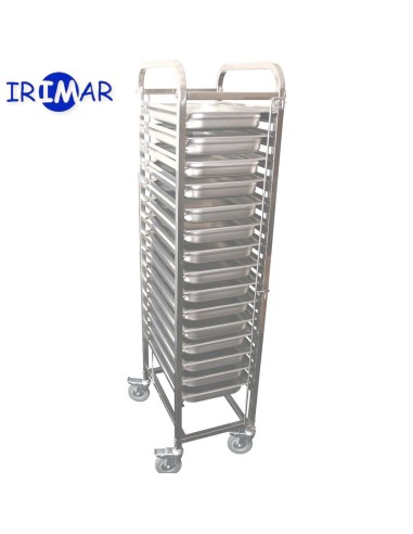 Carro bandejero gastronorm para 15 bandejas GN 2/1
