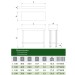 Mesa plegable de acero inoxidable esquema medidas