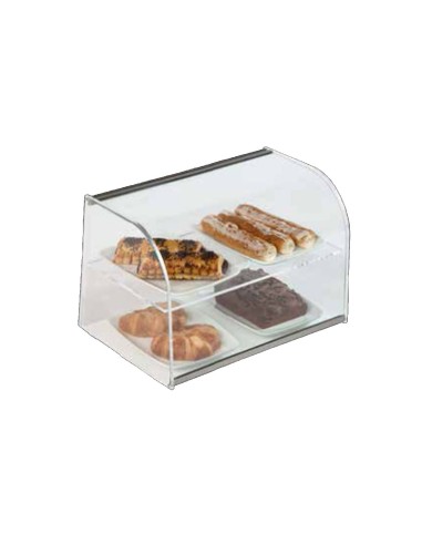 Vitrina neutra de metacrilato y cristal curvo VGPSC