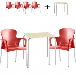 Conjunto terraza mesa y 4 sillones ISSITA-GRACE