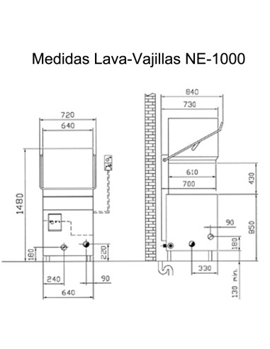 Lavavajillas acero inoxidable Cúpula RONE1000