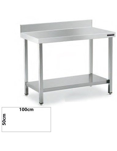 Mesa Inox MURAL 100x50 CON ESTANTE