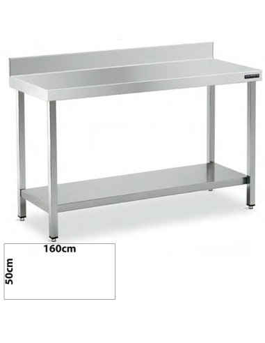 Mesa Inox MURAL 160x50 CON ESTANTE