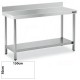 Mesa Inox MURAL 150x50 CON ESTANTE