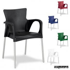 Sillón de aluminio 2R78 para exterior en hosteleria