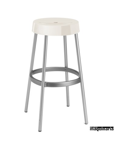 Taburete de aluminio AGGIM y plastico resina