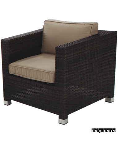 Conjunto jardín AGGARBI de aluminio y rattan sintético