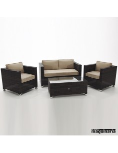Conjunto jardín AGGARBI de aluminio y rattan sintético