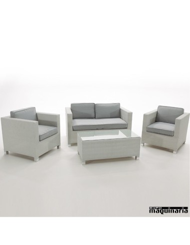 Set de jardín AGARTIC de aluminio y rattan sintético