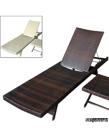 Tumbona de hostelería AGSUN aluminio y rattan