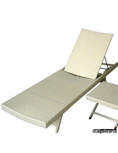 Tumbona de hostelería AGSUN aluminio y rattan 2