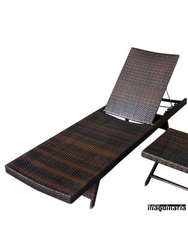 Tumbona de hostelería AGSUN aluminio y rattan
