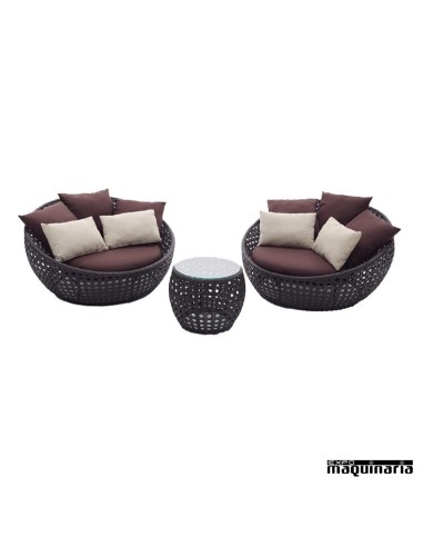 Conjunto para jardín AGECLIPSE de rattan sintético 
