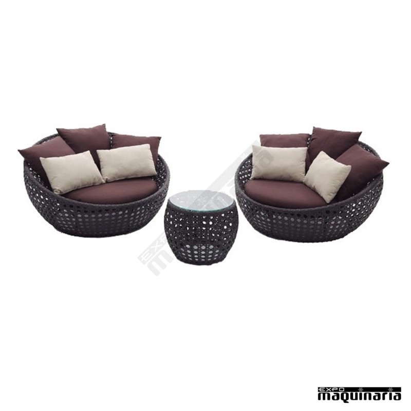 Conjunto para jardín AGECLIPSE de rattan sintético 