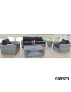 Conjunto para jardín AGCHIPRE de aluminio y rattan