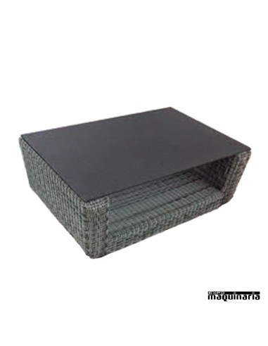 Conjunto para jardín AGCHIPRE de aluminio y rattan