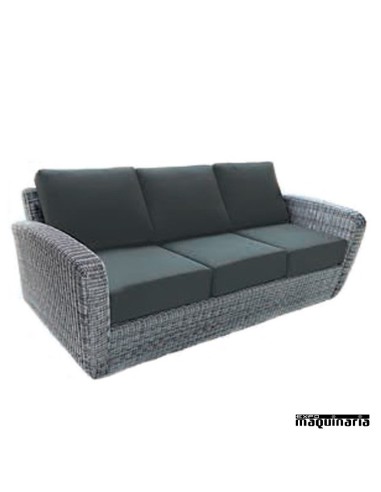 Conjunto para jardín AGCHIPRE de aluminio y rattan