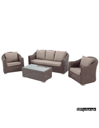 Conjunto para jardín AGGREDOS de aluminio y rattan