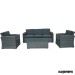 Conjunto para jardín AGINDICO de aluminio y rattan