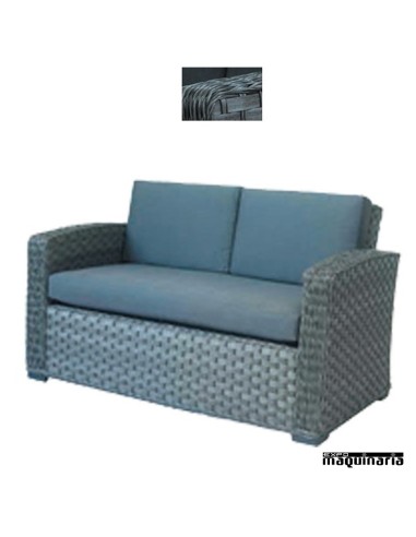 Conjunto para jardín AGINDICO de aluminio y rattan