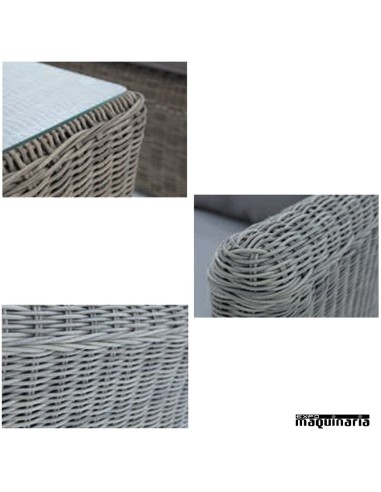 Conjunto para jardín AGJAVA de aluminio y rattan