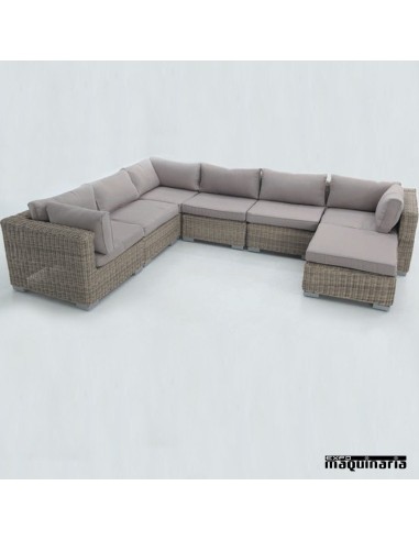Modular para jardín AGJAVAM de aluminio y rattan