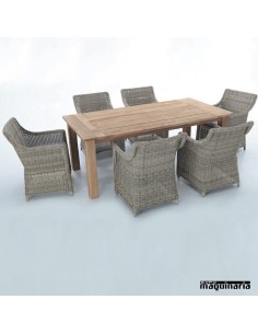 Modular para jardín AGJAVAC de aluminio y rattan