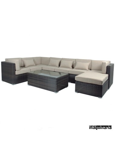 Modular para jardín AGGARBIM de aluminio y rattan