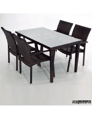 Modular para jardín AGGARBIC de aluminio y rattan