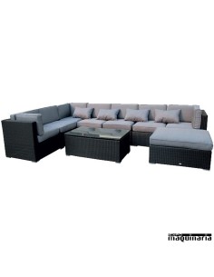Modular para jardín AGKENIAM de aluminio y rattan