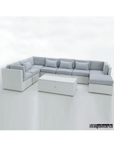 Modular para jardín AGARTICM de aluminio y rattan