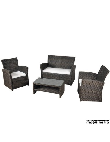 Conjunto para jardín AGOLIVER de rattan sintético 