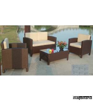Conjunto para jardín AGOLIVER de rattan sintético 