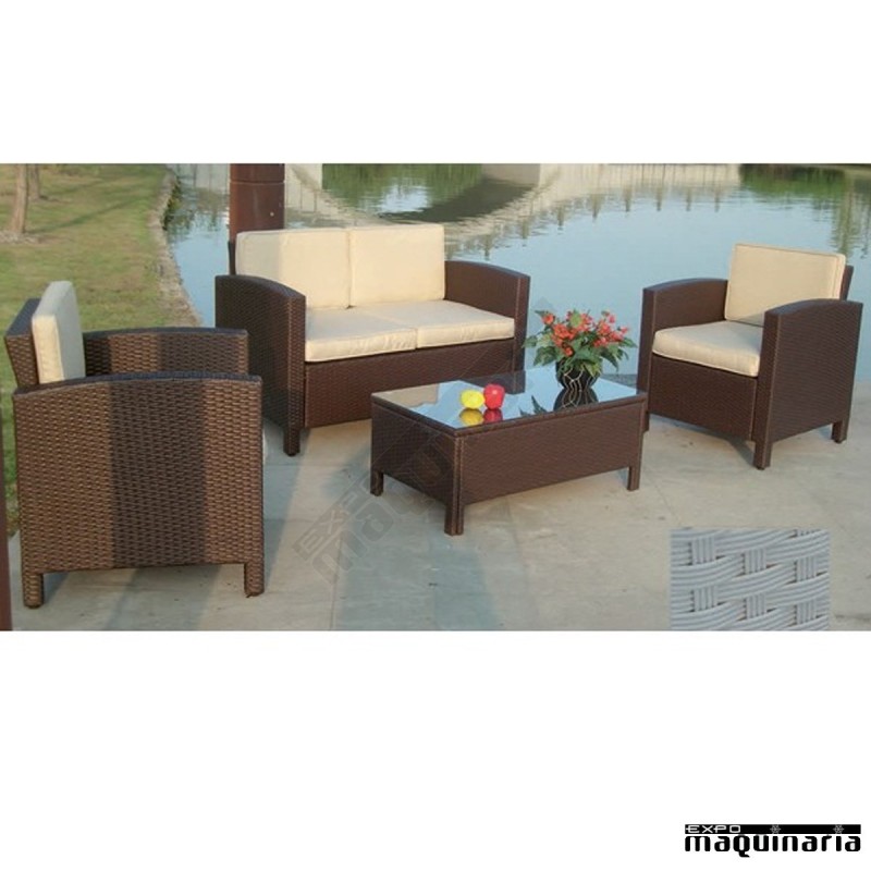 Conjunto jardín AGLOLA rattan sintético