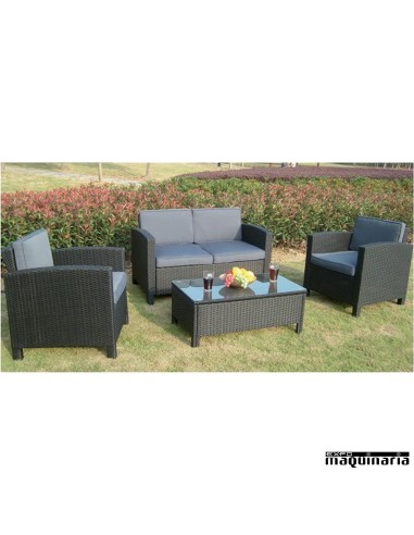 Conjunto para jardín AGOLIVER de rattan sintético 