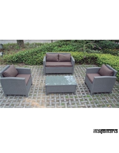 Conjunto jardín AGGRACE de rattan sintético