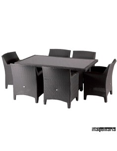 Conjunto para jardín AGSPRING de rattan sintético