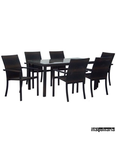 Conjunto para jardín AGKARMA de rattan sintético