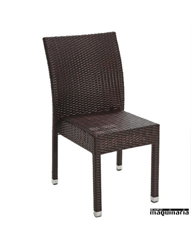 Conjunto para jardín AGAKITY-CHOCOLATE de rattan sintético