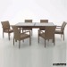 Conjunto para jardín AGAKITY-CREMA de rattan sintético