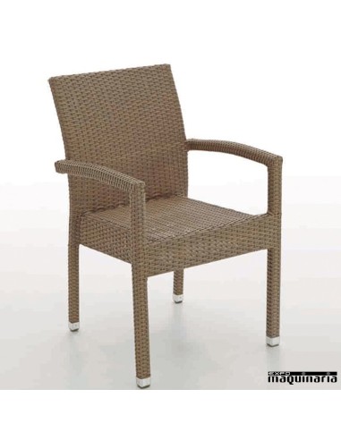 Conjunto para jardín AGAKITY-CREMA de rattan sintético